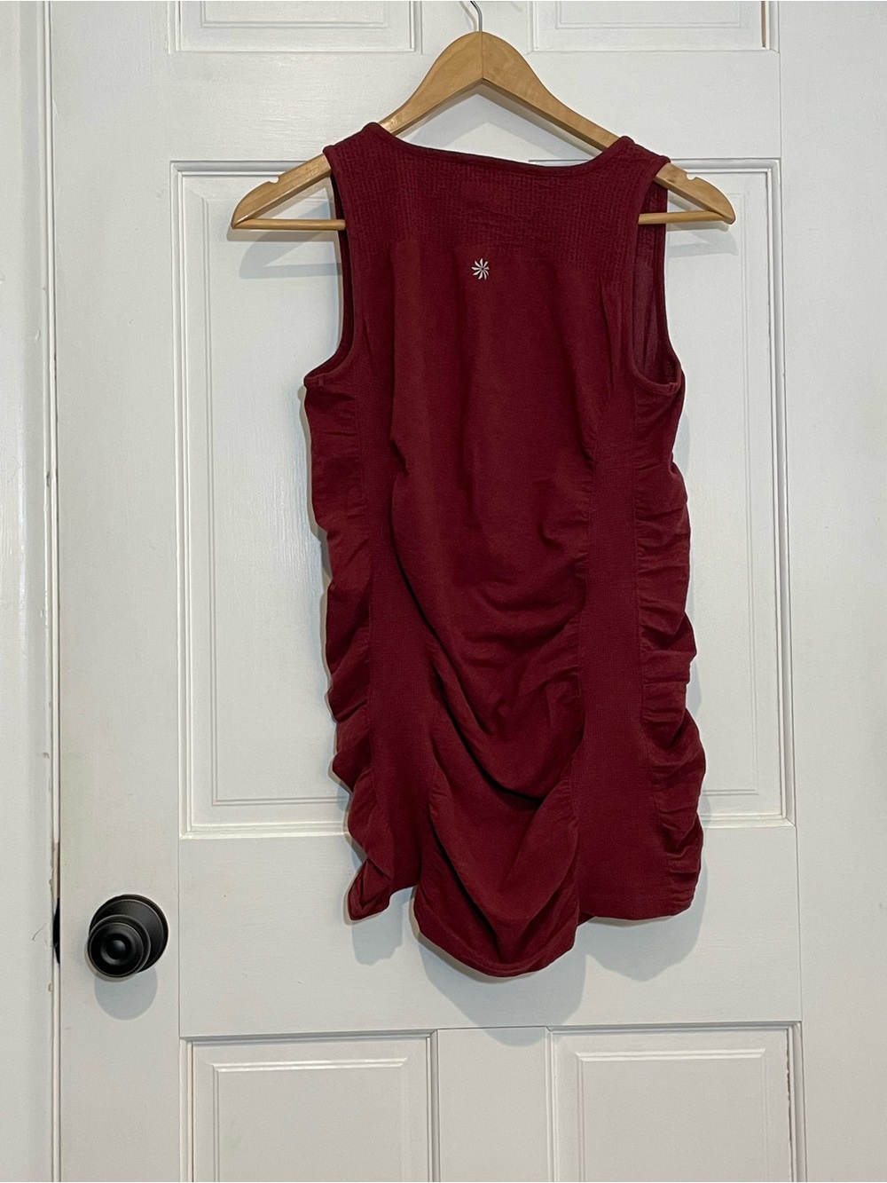 Athleta Ruched Momentum Tank Top - Burgundy XL yoga athletic - Picture 2 of 3